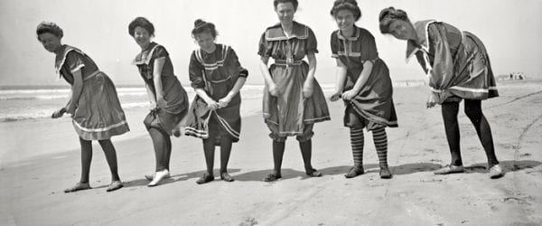 Historic Photo Of Women On Wells Beach